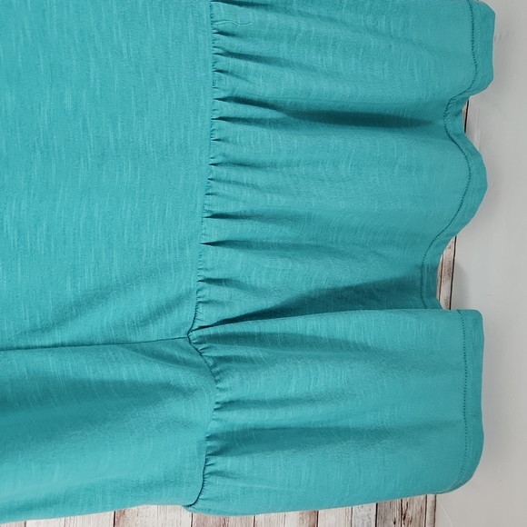 NWT, Indigo Poppy, Women's Teal top, short laced sleeves, with ruffle hemline. S - Picture 6 of 8